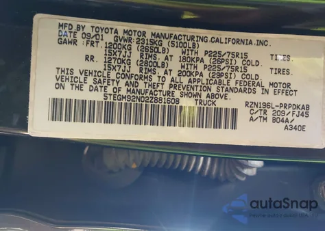 2002 Toyota Tacoma Prerunner из США, поврежденный, VIN 5TEGM92N02Z881608